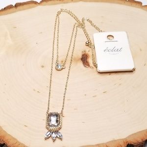 Eclat Gorgeous Gold Double Strand Gem Necklace